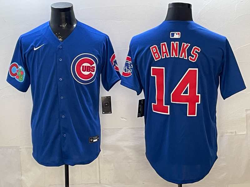 Men 2026 Chicago Cubs #14 Banks Blue Game Nike MLB Jersey 2603001->chicago cubs->MLB Jersey